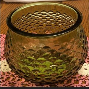1960s Green Fish Scale Bowl by E O Brody Co.